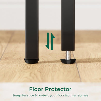 L-Shaped Computer Desk, 47-Inch Home Office Writing and Gaming Station with Reversible Storage Shelves and Metal Frame, Black