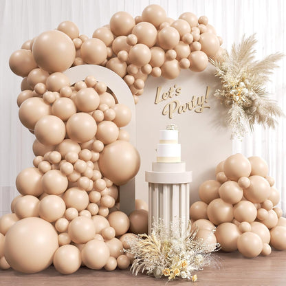 110Pcs Nude Balloon Arch Garland Kit, 18 12 10 5 Inch Apricot Balloons Different Sizes for Birthday Party Decorations