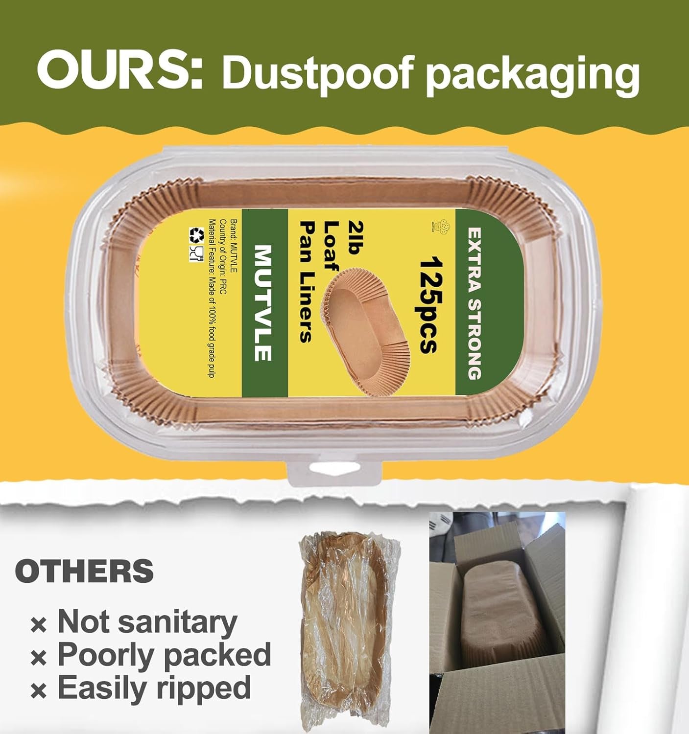 Loaf Pan Liners, 125Pcs Non-Stick Bread Pan Liners, Loaf Pan Parchment Liners, Paper Loaf Pans for Baking, 9X5 Parchment Paper