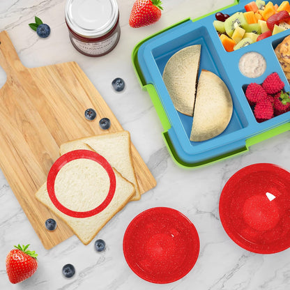 Glitter Sandwich Cutter and Sealer - 5 PCS Decruster Sandwich Maker - Peanut Butter and Jelly Crustless Sandwich Cookie Cutter for Kids Children, Glitter Design