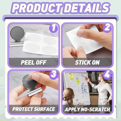 Heavy-Duty Magnetic Clips, 60-Pack Refrigerator and Whiteboard Magnets for Office, Classroom, and Home (Silver)