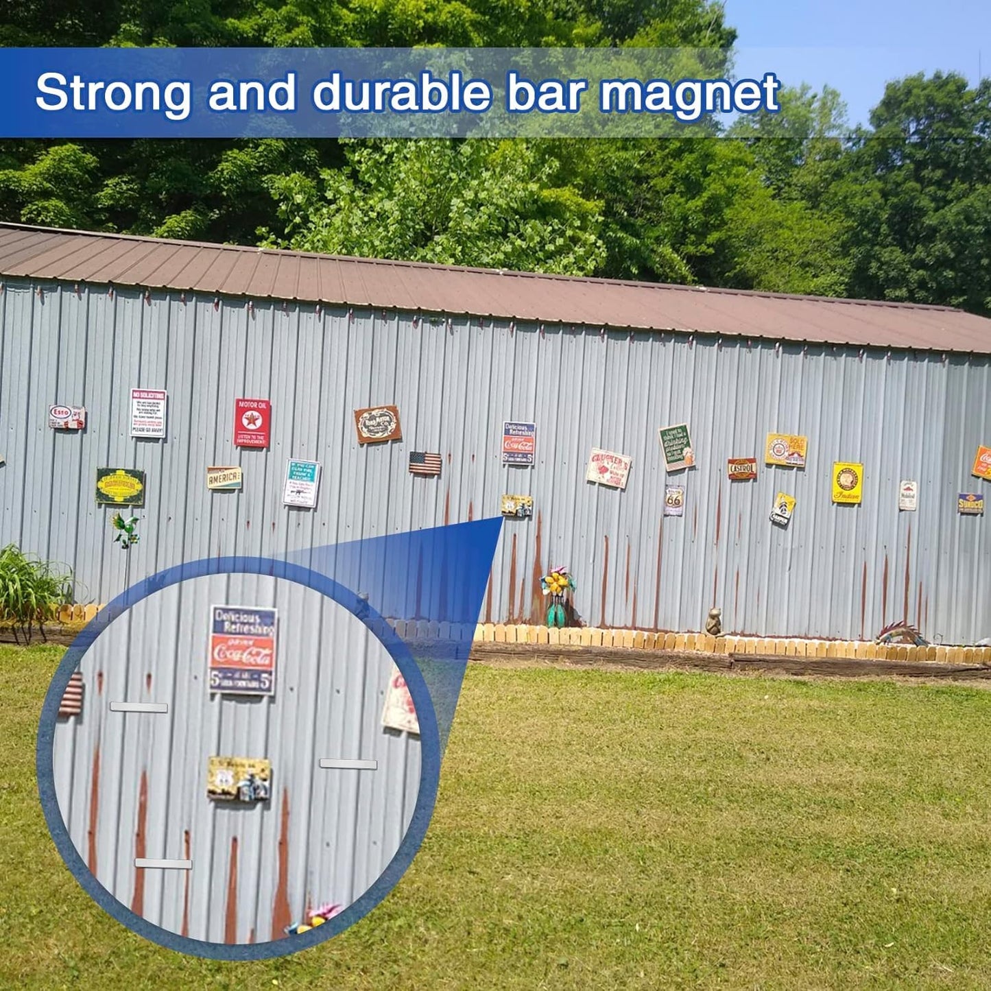 6 Pack Super Strong Neodymium Magnets, Powerful Rare Earth Neodymium Bar Magnets, Heavy Duty Magnet Bar with Double-Sided Adhesive for Garage, Kitchen, Science, Craft, Office, DIY - 60X10X3Mm