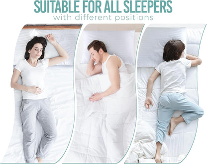 Pillows European Size Set of 2 (White), Hotel Pillows, Cooling Pillow for Side, Back or Stomach Sleepers