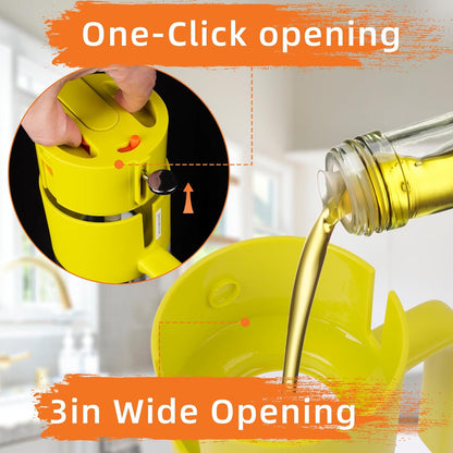 Oil Sprayer for Cooking, 2025 Large Advanced Olive Oil Dispenser Bottle,500Ml/17Oz Glass Olive Oil Sprayer,2 in 1 Even Spray with Portion Control for Kitchen, Air Fryer, Salad, BBQ - Yellow
