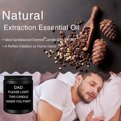 Gifts for Dad, Fathers Day Christmas Birthday Dad Gifts from Daughter Son - Sandalwood Scented Candle (7OZ)