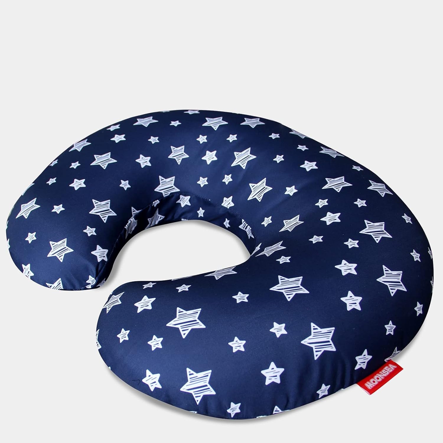 2 Pack Nursing Pillow Cover Grey and Navy for Infant, Snug Fits Boppy Nursing Pillows, Breastfeeding Nursing Pillow Slipcovers Super Soft, for Breastfeeding Moms, Navy & Gray Star