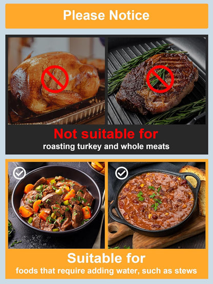 Electric Roaster Liners, 2 Count Disposable Roaster Liners, Fits 16, 18, 22 Quart Roasters, Roaster Pan Oven Liners Plastic Cooking Bags for Instant Cleanup, 18 X 34 Inch