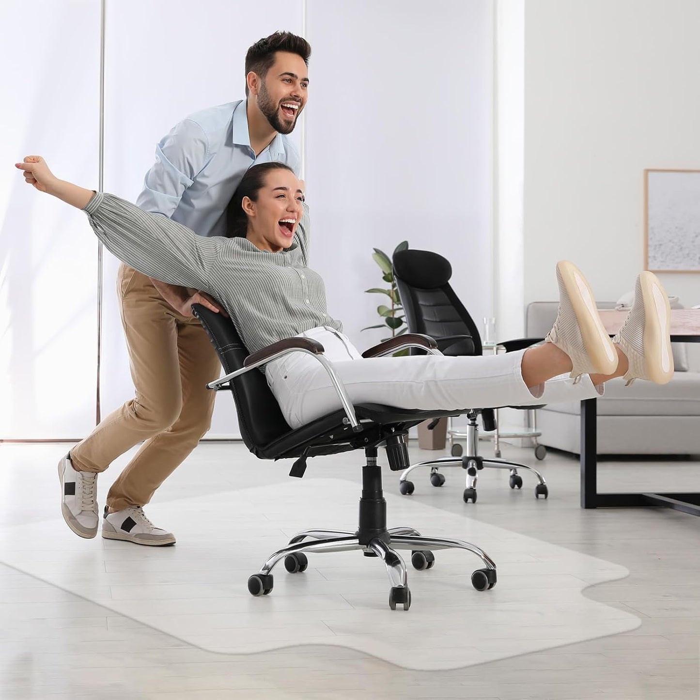 Office Chair Mat for Hardwood Floor, 36"×48" Clear Desk Chair Mat for Rolling Chairs, Computer Gaming Desk Mat, Floor Protector for Office & Home, Not for Carpet