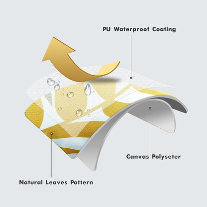 Pack of 2 Decorative Outdoor Waterproof Throw Pillow Covers Patio Pillow Cases Natural Leaves Pattern Spring Square Cushion Shams Shell for Garden Balcony Couch 16X16 Inch, Green&Yellow