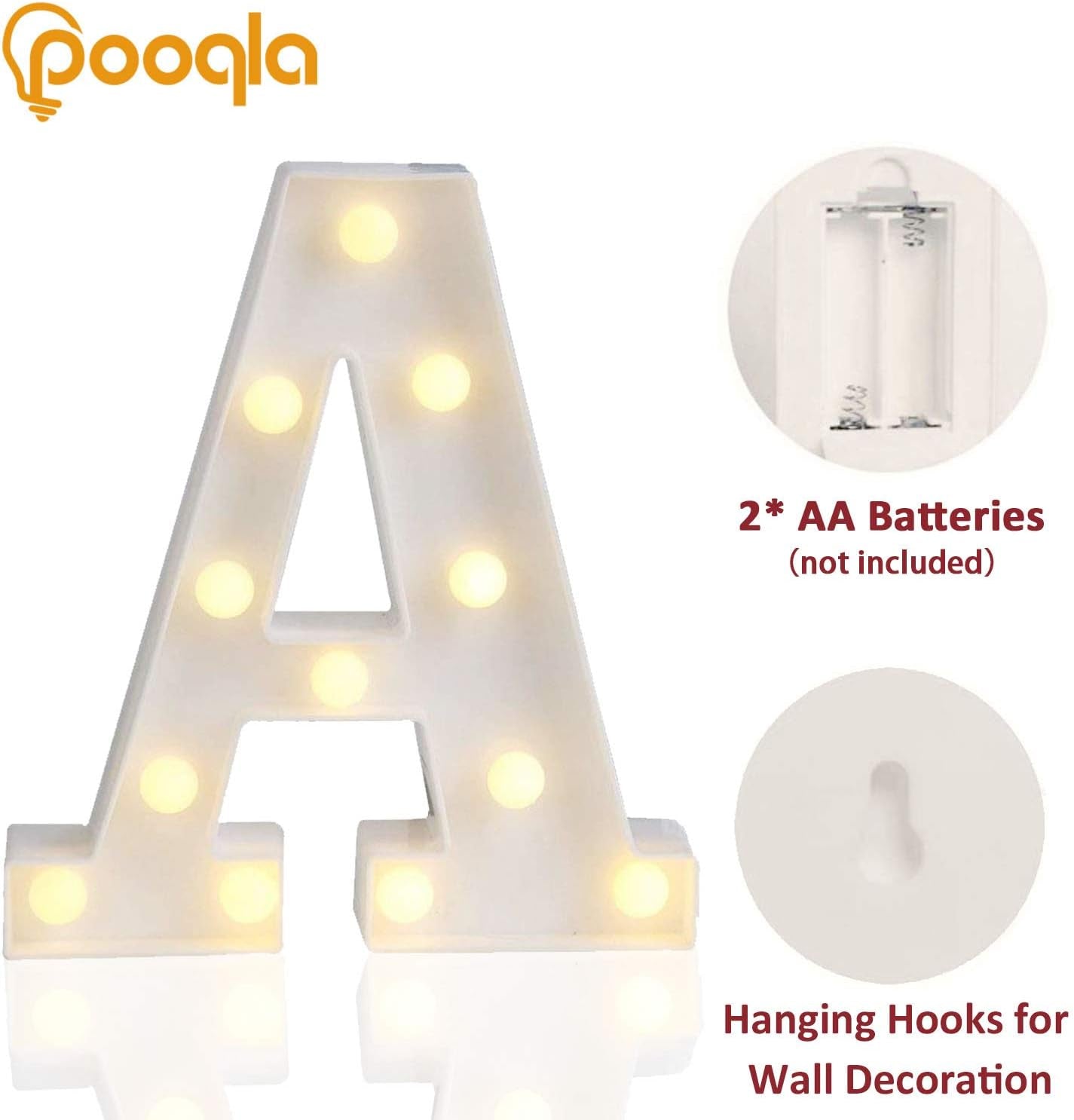LED Marquee Letter Lights Sign, Light up Alphabet Letter for Home Party Wedding Decoration A