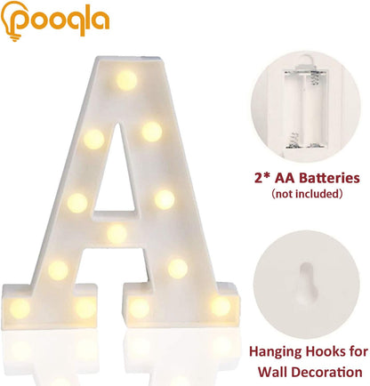 LED Marquee Letter Lights Sign, Light up Alphabet Letter for Home Party Wedding Decoration A