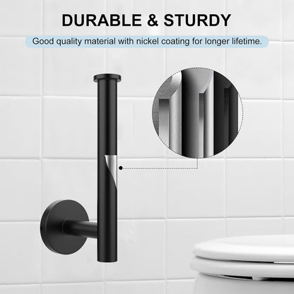 Towel Holder for Bathroom Wall Matte Black Stainless Steel Bathroom Accessories Set Includes Towel Ring and Toilet Paper Holder, Drill Hole
