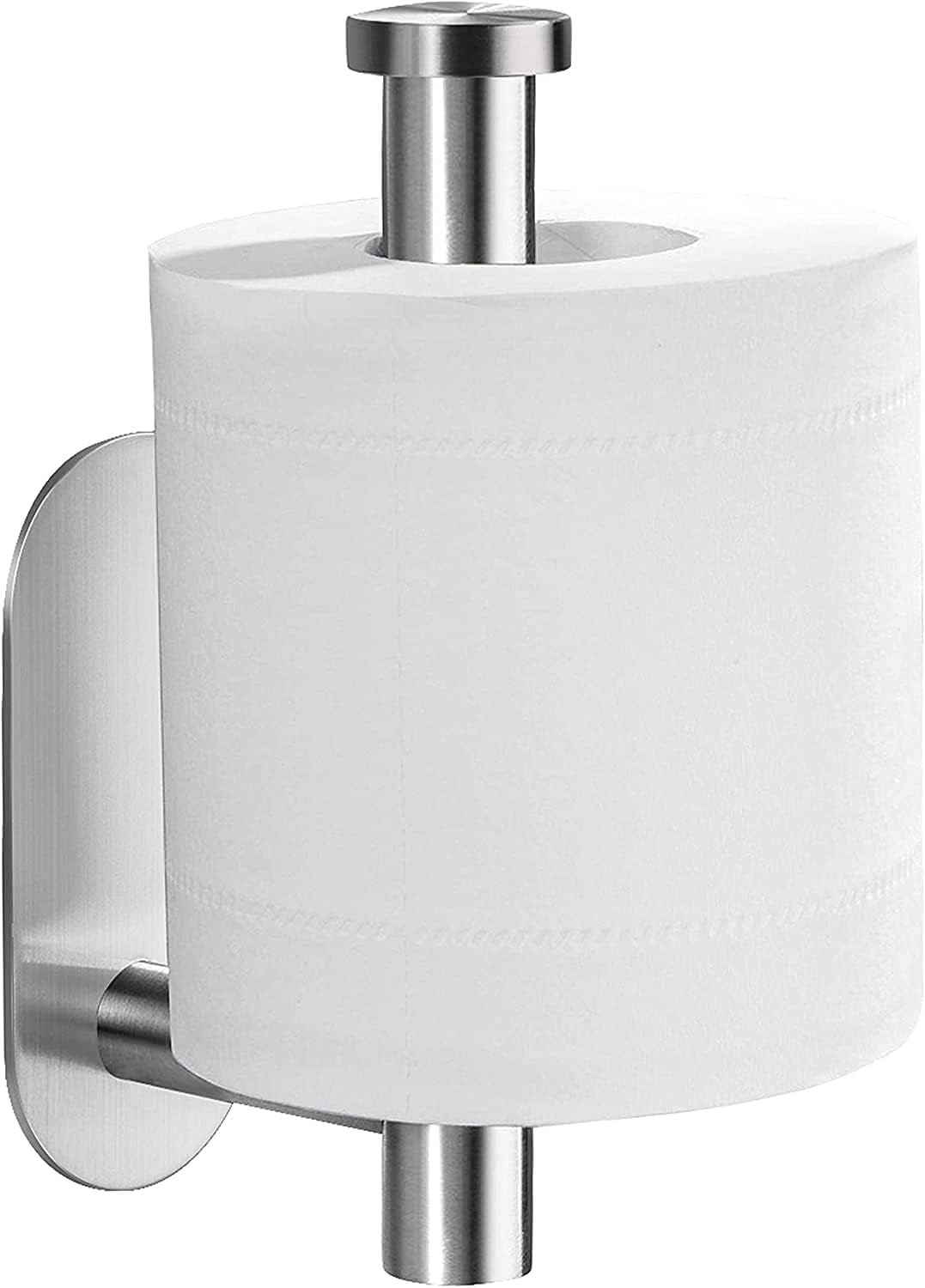 Self-Adhesive Toilet Paper Holder - No-Drill Stainless Steel Brushed Bathroom Accessory