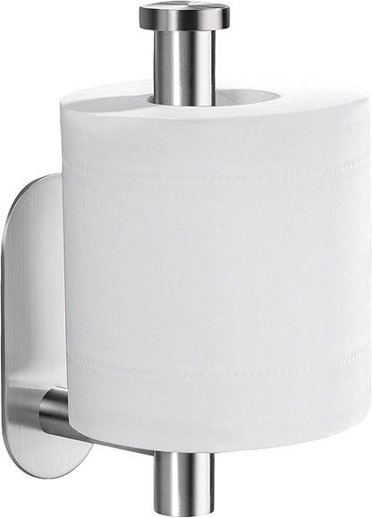 Self-Adhesive Toilet Paper Holder - No-Drill Stainless Steel Brushed Bathroom Accessory