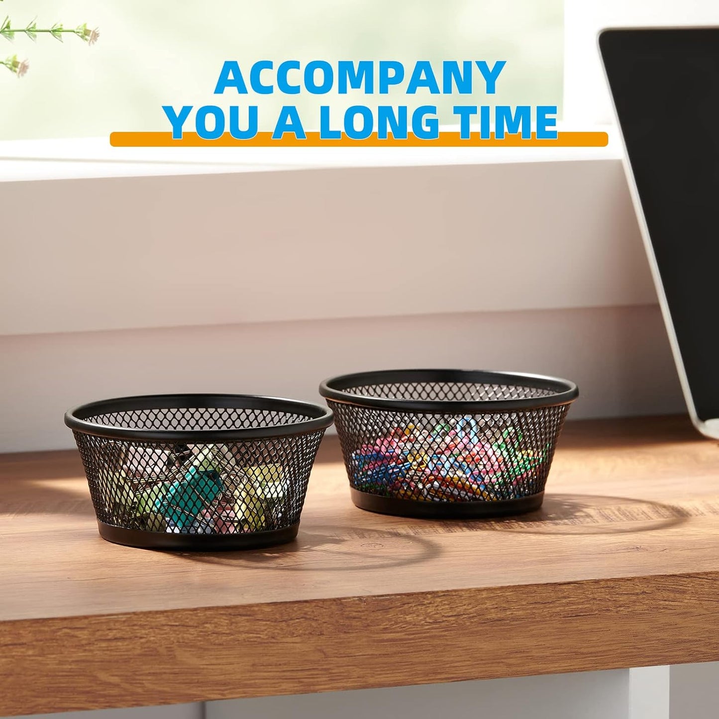 Magnetic Paper Clip Holder Set for Desk Organization - 4 Pack (Black)