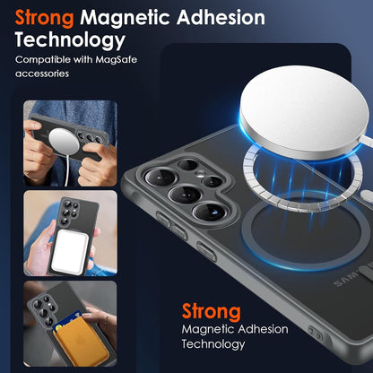 Magnetic Case for Samsung Galaxy S25 Ultra 5G 6.9” [Compatible with Magsafe] [15 FT Military Grade Protection] Magnetic Charger Case Bumper for S25 Ultra, Slim Phone Bumper Cover- Gray