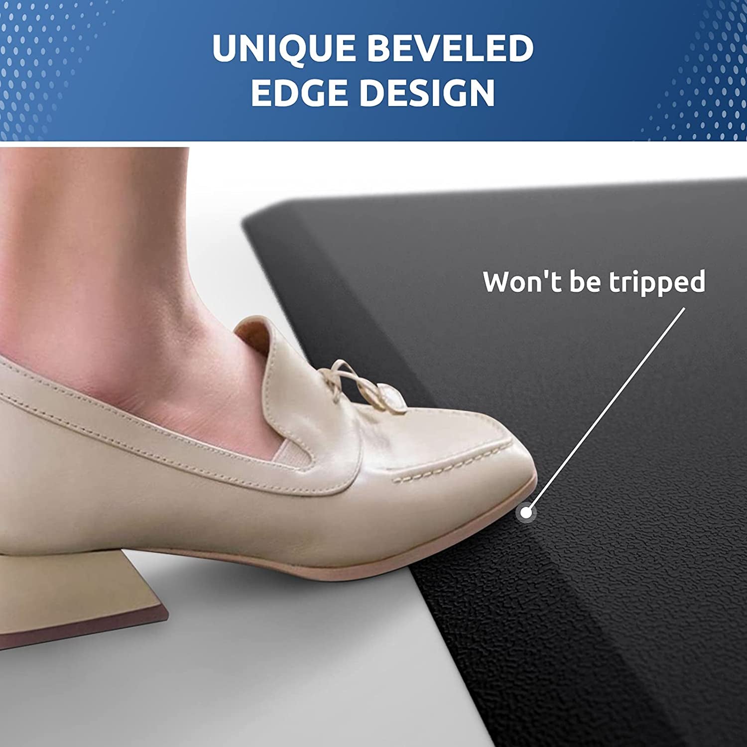 Kitchen Mat Cushioned anti Fatigue Rug 17.3"X28" Waterproof, Non Slip, Standing and Comfort Desk/Floor Mats for House Sink Office (Black)