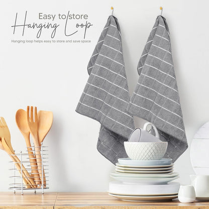 - Microfiber Kitchen Towels, Super Absorbent 18 X 26 Inches, Durable, Soft, and Lint Free Dish Towels, Ideal for Cleaning Dishes, Pans, and Kitchen Appliance (8 Pack, Grey)