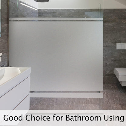 Frosted Window Privacy Film Heat Control UV Blocking, Static Cling Non-Adhesive Reusable Door Coverings for Bathroom Home Office (Frosted 17.5 Inch X 6.5 Feet)