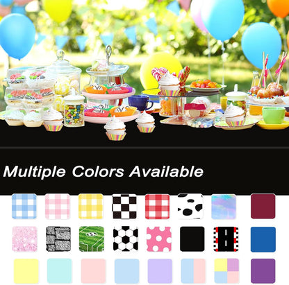 6 Pack Black Tablecloths Disposable Table Covers 54" X 108" Table Cloths for BBQ Birthday Picnic Bridal Shower Engagement Wedding Plastic Table Cloths for Parties
