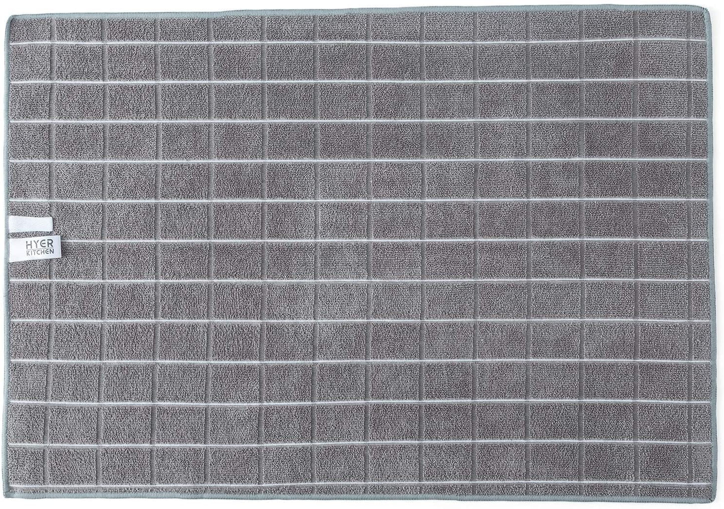 Microfiber Dish Towels - Soft, Super Absorbent and Lint Free Kitchen Towels - 8 Pack (Lattice Designed Gray Colors) - 26 X 18 Inch