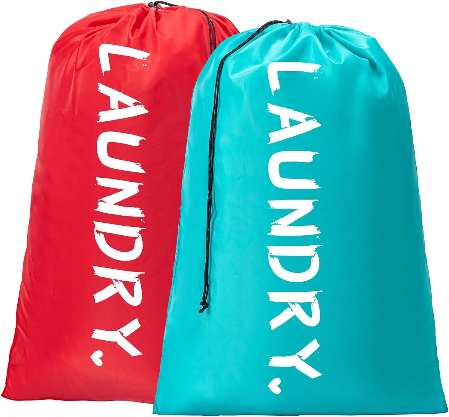 2 Pack XL Travel Laundry Bag, Machine Washable Dirty Clothes Organizer with Drawstring,Large Enough to Hold 4 Loads of Laundry, Easy Fit a Laundry Hamper or Basket Travel Essentials 24" X 36"