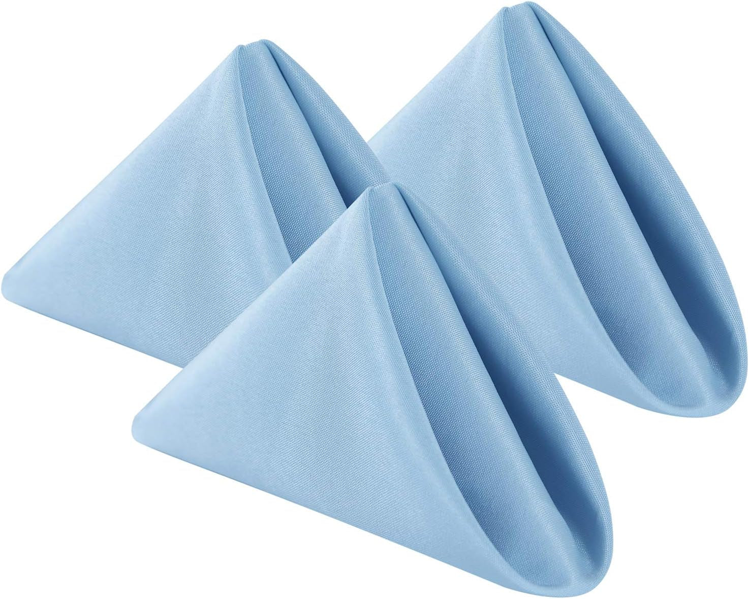 Cloth Napkins 17X17 Inch Washable Polyester Dinner Napkins Soft Table Napkins for Wedding Party Dining Banquet(Blue Mist,12Pcs)
