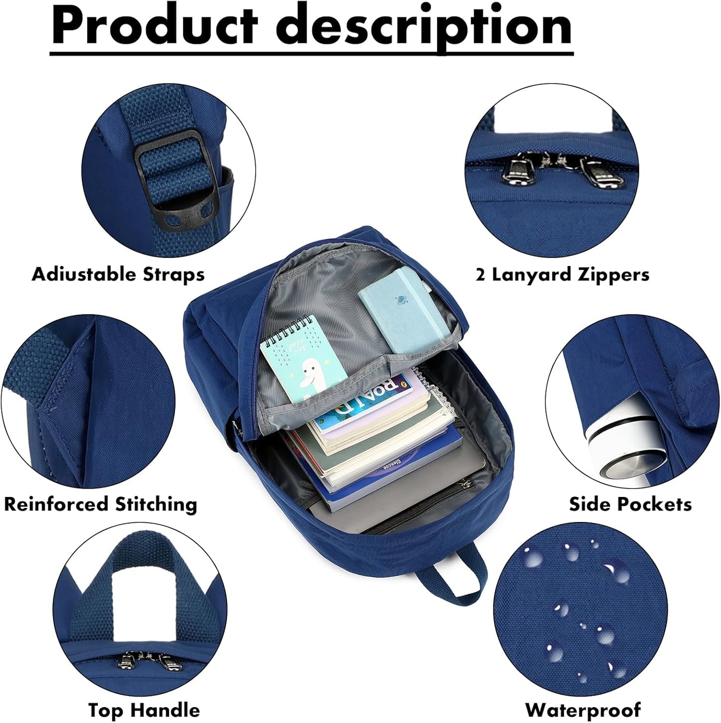 Teens Backpack Set Girls School Backpack Lunch Box Pencil Bags Student Bookbags 3 in 1