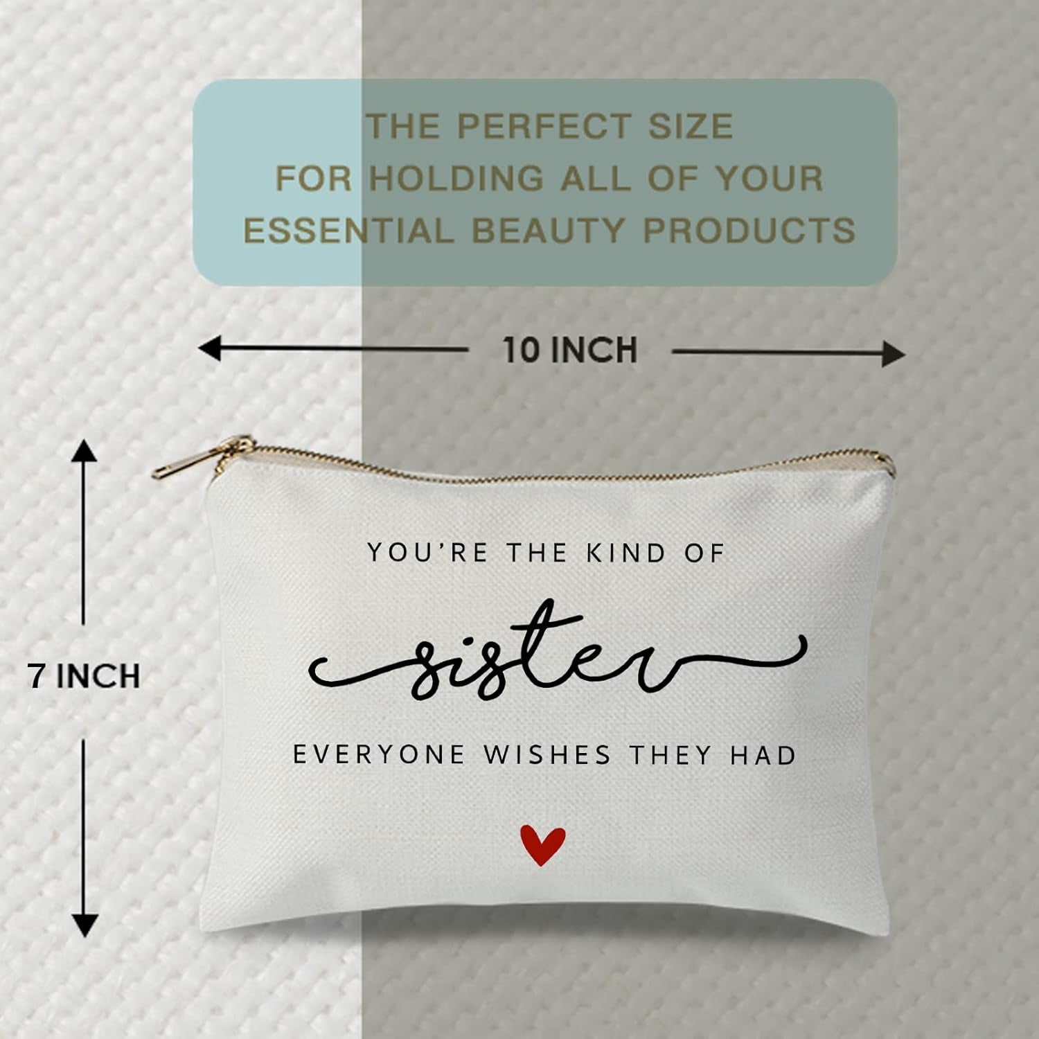 Sister Makeup Bag Gift, Sister Birthday Gift, Gift for Her, Sister Makeup Bag, Friendship Gift, Bestie Toiletry Bag, Graduation Gift for Sister, Travel Pouches