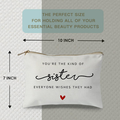 Sister Makeup Bag Gift, Sister Birthday Gift, Gift for Her, Sister Makeup Bag, Friendship Gift, Bestie Toiletry Bag, Graduation Gift for Sister, Travel Pouches