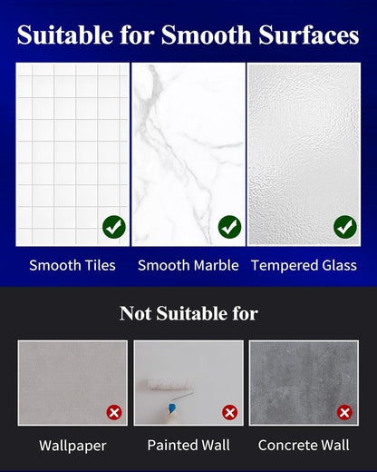 Large Shower Caddy - 2 Pack Adhesive Shower Organizer, Rustproof Metal Shelves, No-Drill Bathroom Organizers and Storage, White