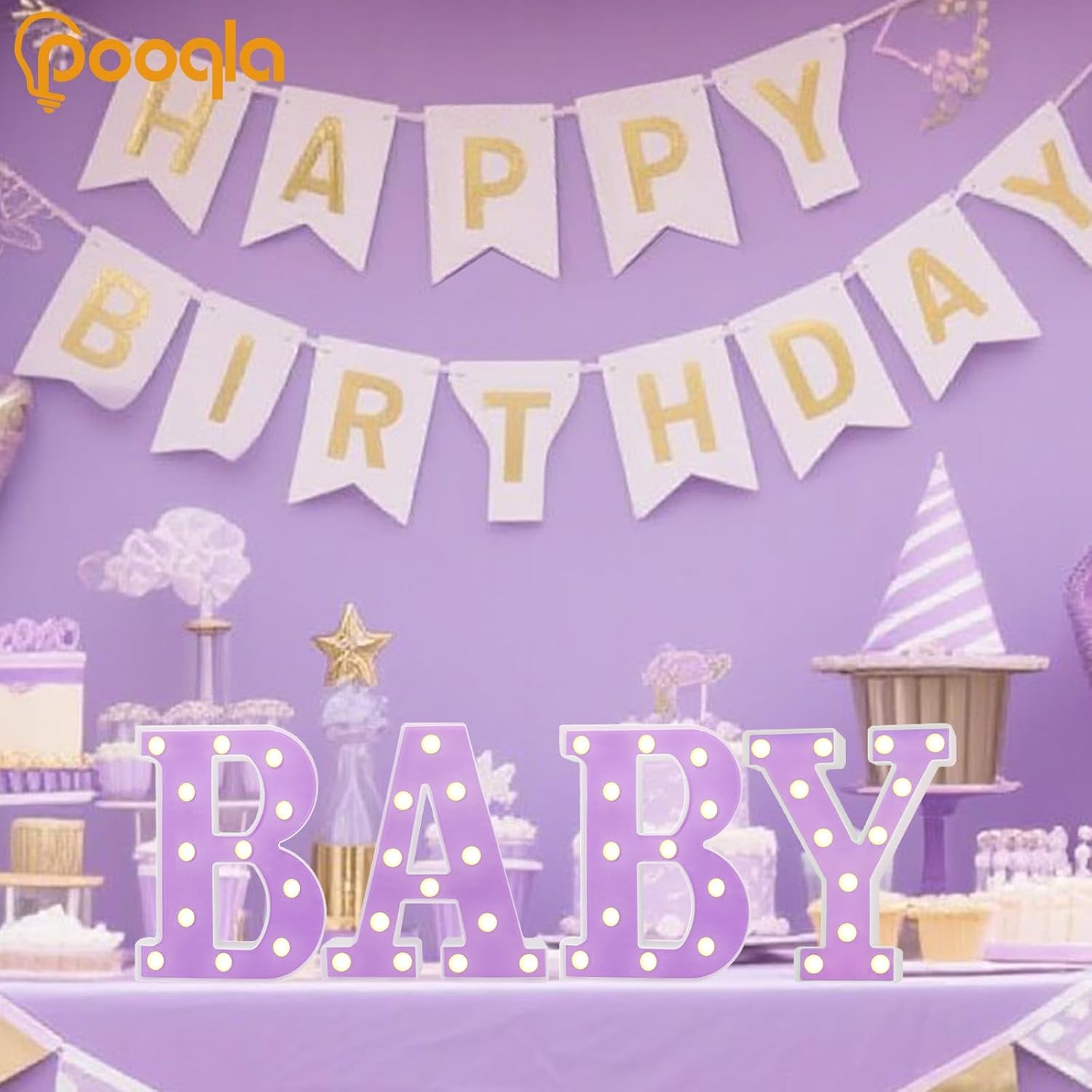LED Marquee Letter Lights, Light up Alphabet Marquee Letters Sign for Night Light Birthday Wedding Party Christmas Lamp Home Bar Decoration, Purple Letter A