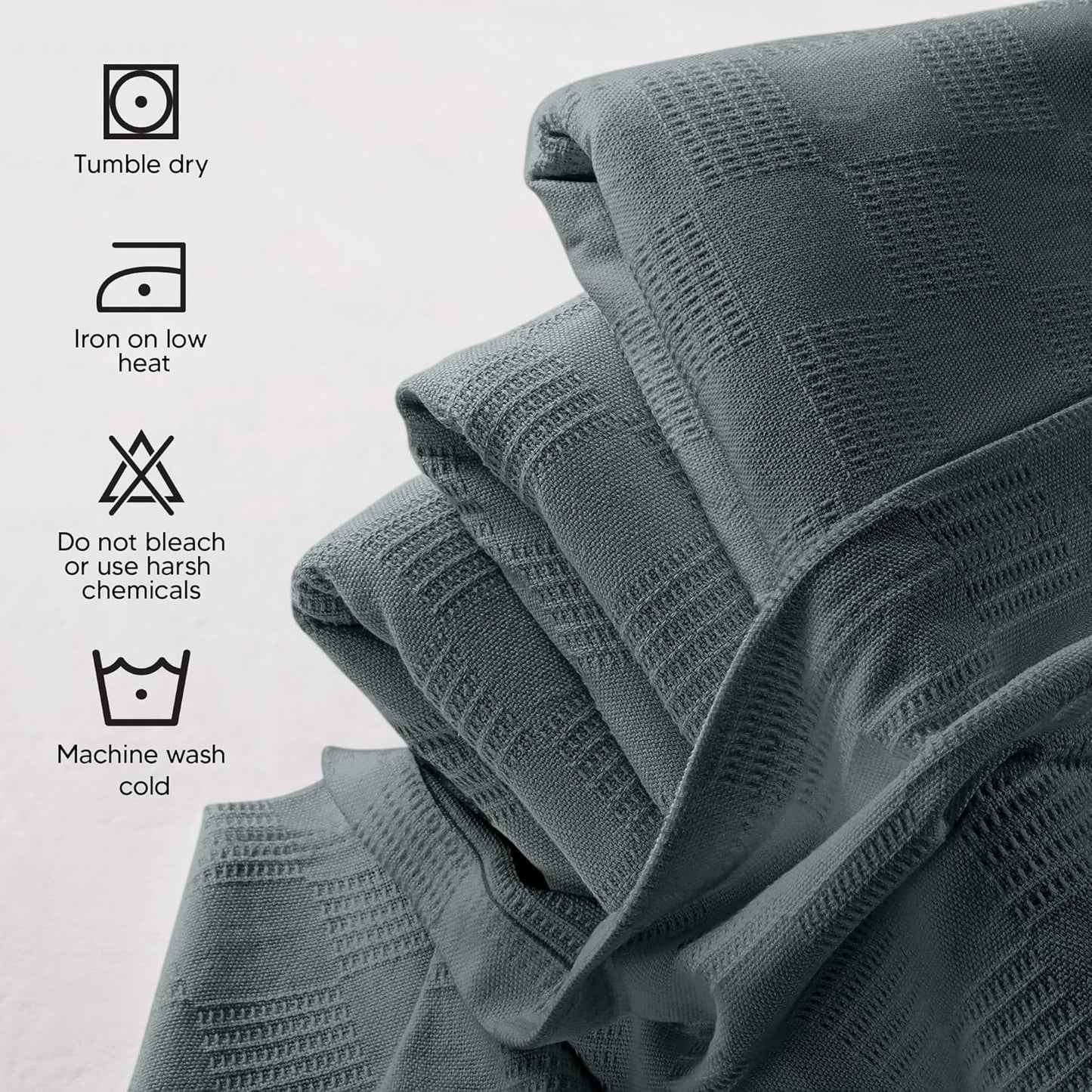 Smoke Gray 100% Cotton Blanket [Queen Size - 90X90 Inch] 350GSM Lightweight, Soft and Breathable Thermal Blanket for All Seasons