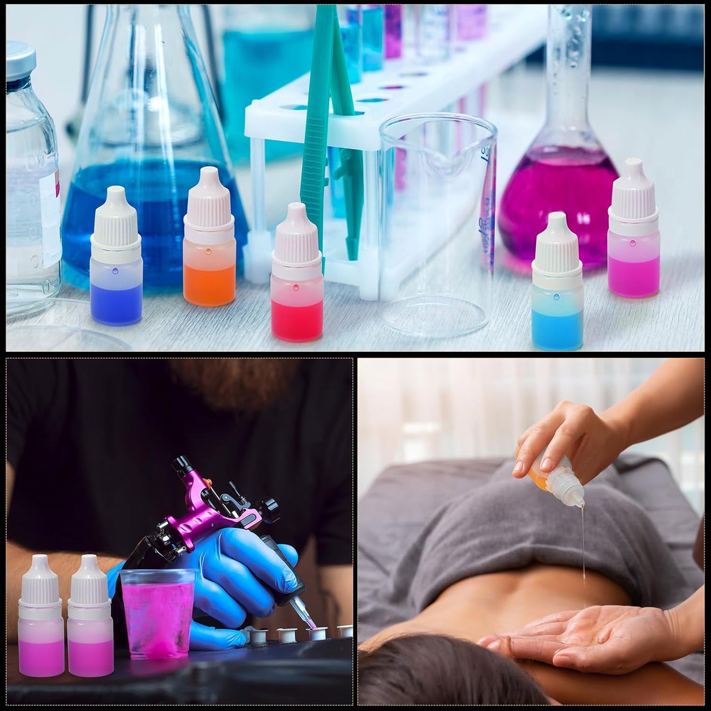 200-Pack 5ml Empty Eye Dropper Bottles - Portable Squeezable Plastic Containers with Caps and Plugs for Oil and Liquid Storage