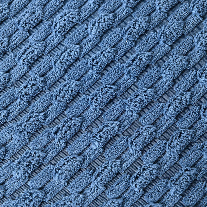 Set of 2 Dusty Blue Decorative Throw Pillow Covers 18X18 Inch with Pom-Poms for Couch Bed Sofa, Rustic Farmhouse Boho Home Decor, Soft Plush Corduroy Cute Cushion Case 45X45 Cm