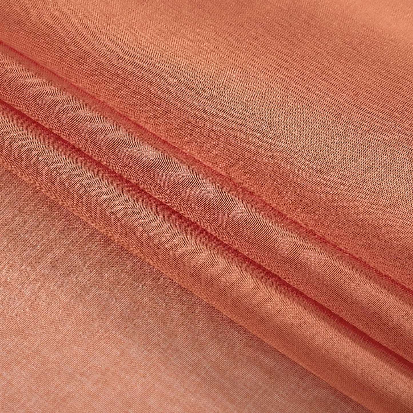 2 Panels Burnt Orange Semi Sheer Window Curtains Elegant Grommet Top Window Voile Drapes/Treatment Linen Textured Panels for Bedroom Living Room Fall Decor (54X72 Inches)