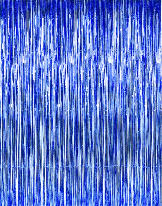 Curtain Decorations,Metallic Tinsel Foil Fringe Curtain,Blue Foil Fringe Tinsel Curtain for Birthday/Graduation/Bachelorette/Halloween/Christmas/New Year/Disco Party Decorations