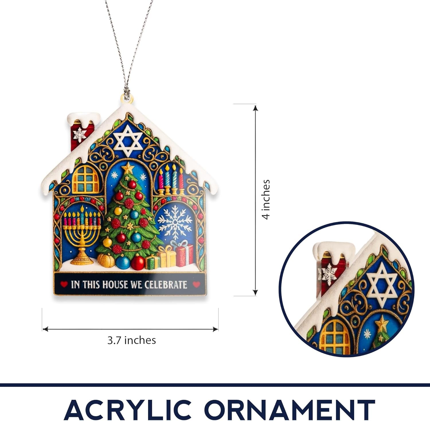 Hanukkah Christmas Ornaments 2025, Merry Chrismukkah Jewish and Christian, Hanukkah Decorations for Home, Jewish Gifts for Mom Sister Friends, Unique Gifts for Women Men