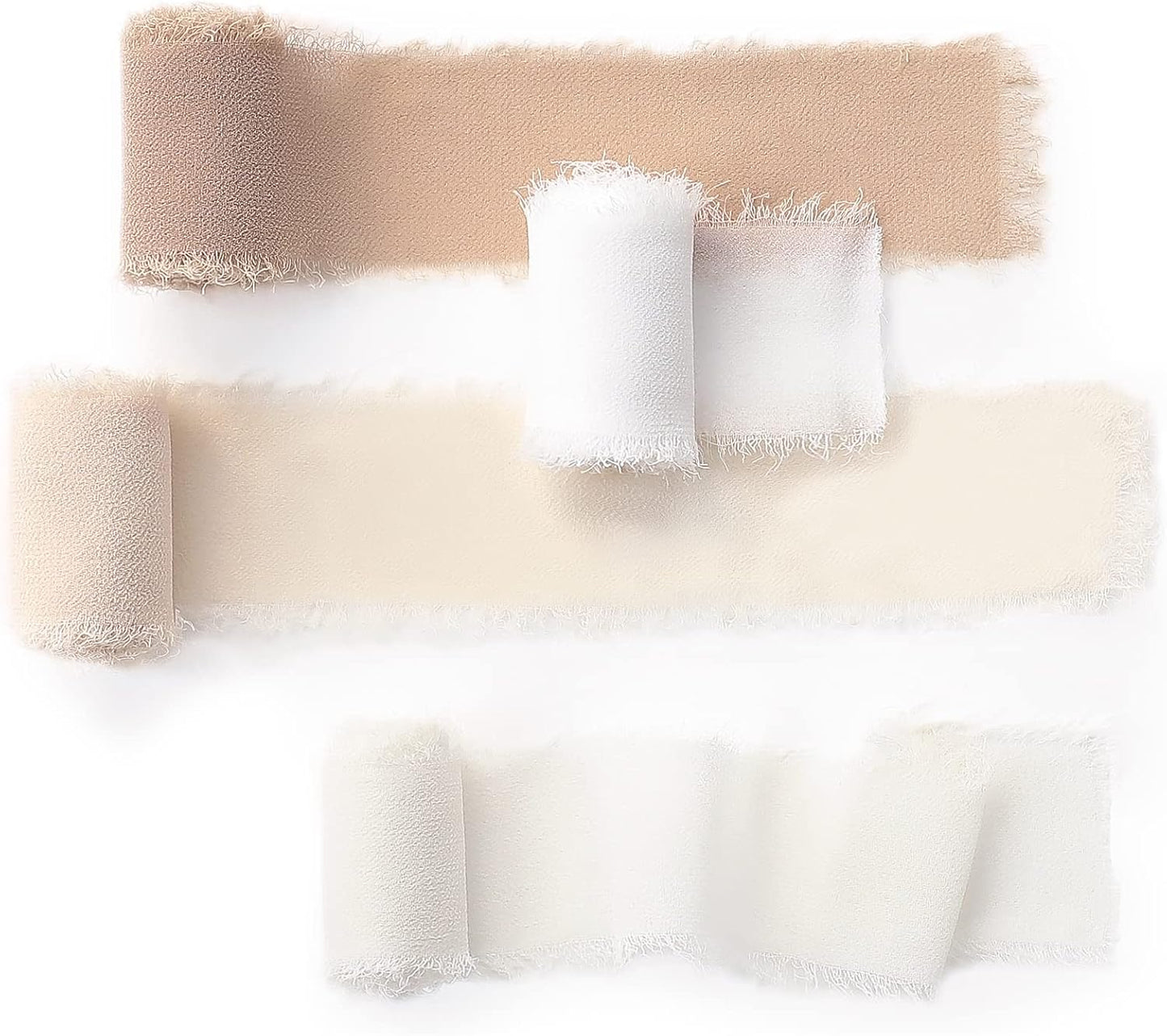 Handcrafted Ombre Chiffon Silk Ribbon for Wedding Invitations, Bridal Bouquets, Gift Wrapping, Decorations, DIY Crafts, Ballet Nude