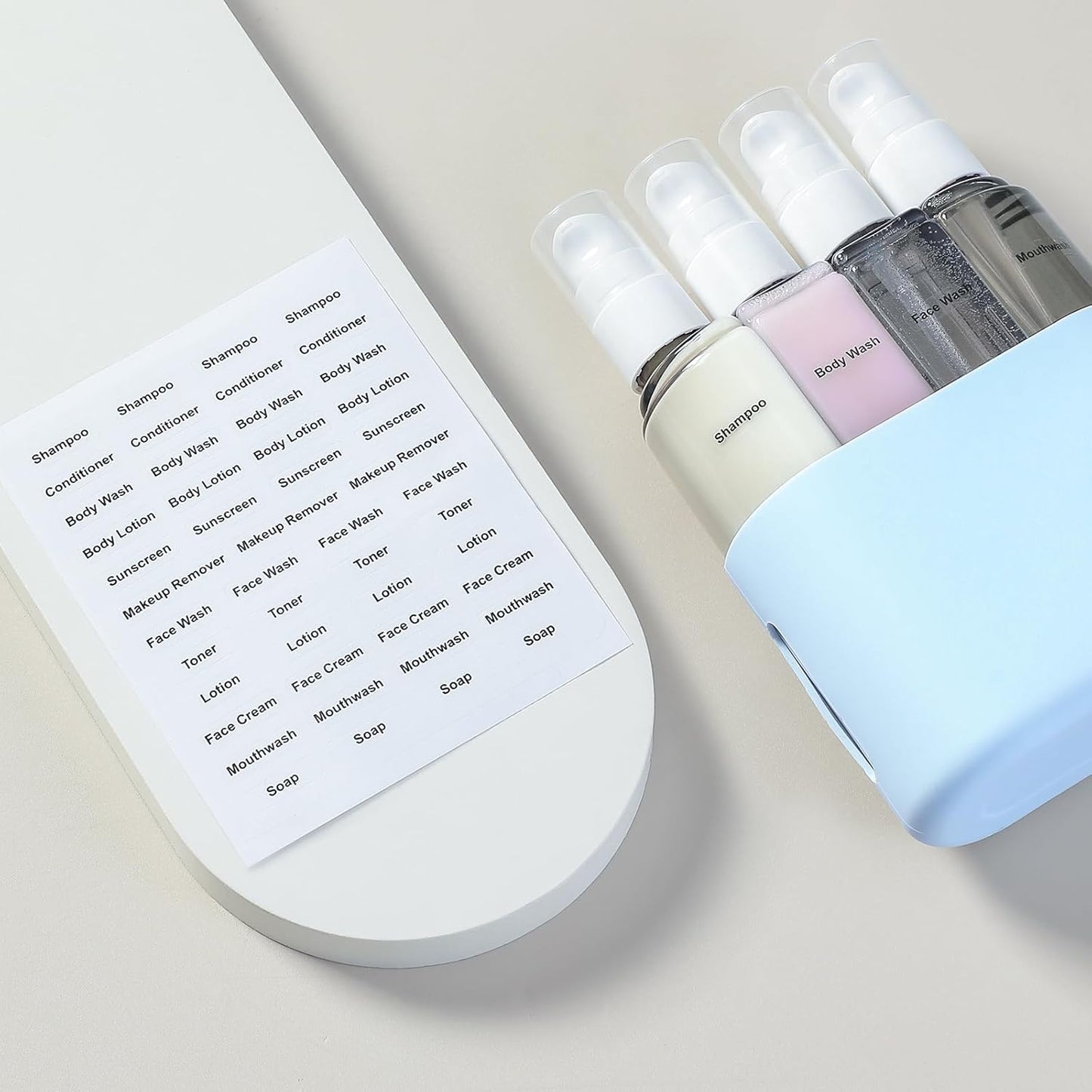 3Oz Travel Bottles Set, Tsa Approved Portable Travel Containers for Shampoo Liquid with Labels, Containers Dispenser Set - Blue