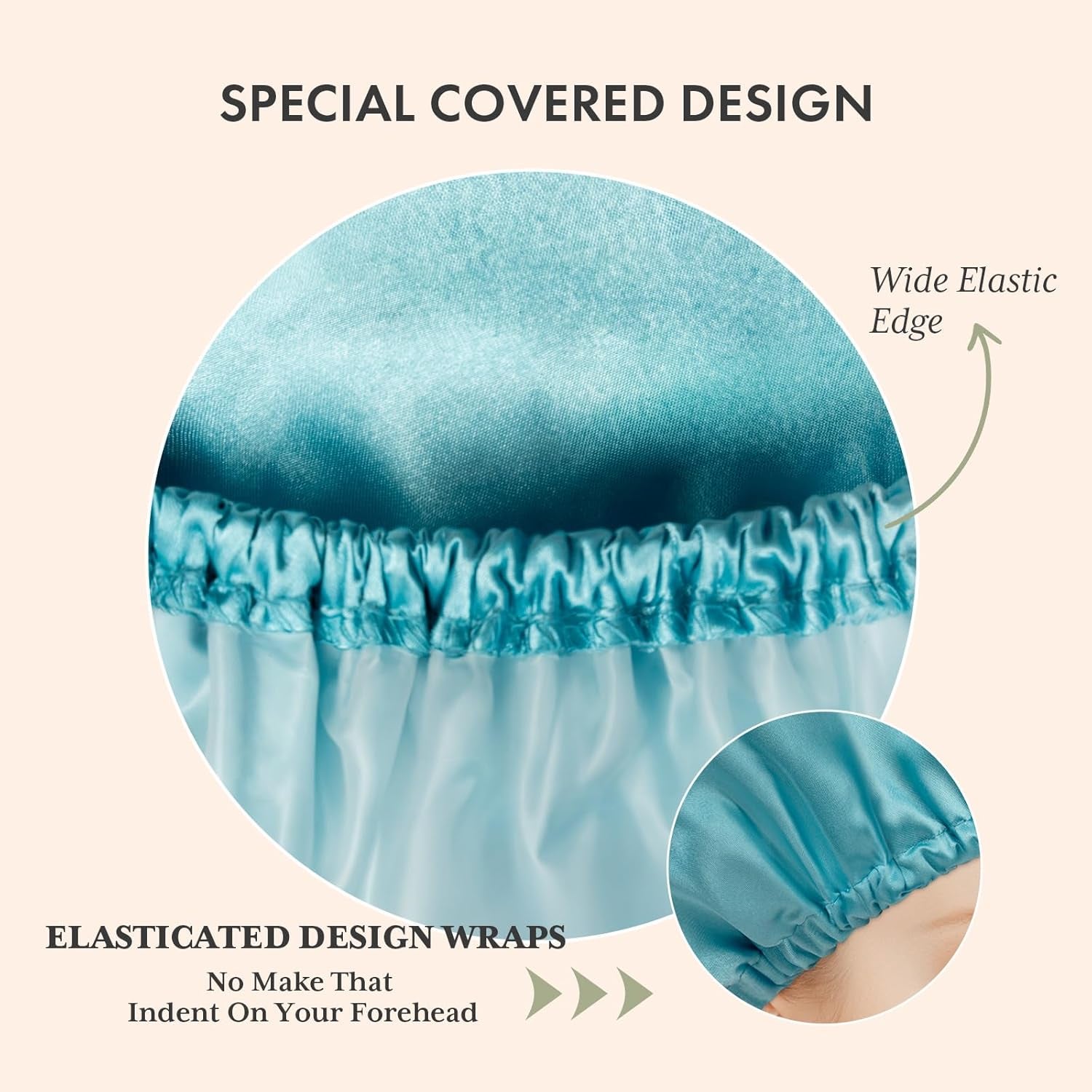 Shower Caps for Women Reusable Waterproof, 4 PCS Double Layers Shower Hair Cap, Elastic and Reusable Hair Cap, Environmental Protection Bathing Hat for Adult Kids