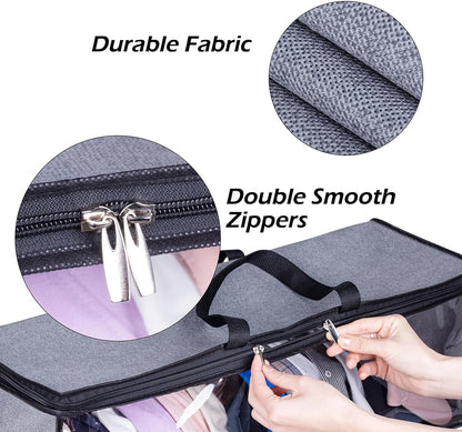 2 PCS Wide Hat Storage for Baseball Caps Organizer with 2 Sturdy Handles Hat Racks Holder Grey Capbox Stackable for Home Travel