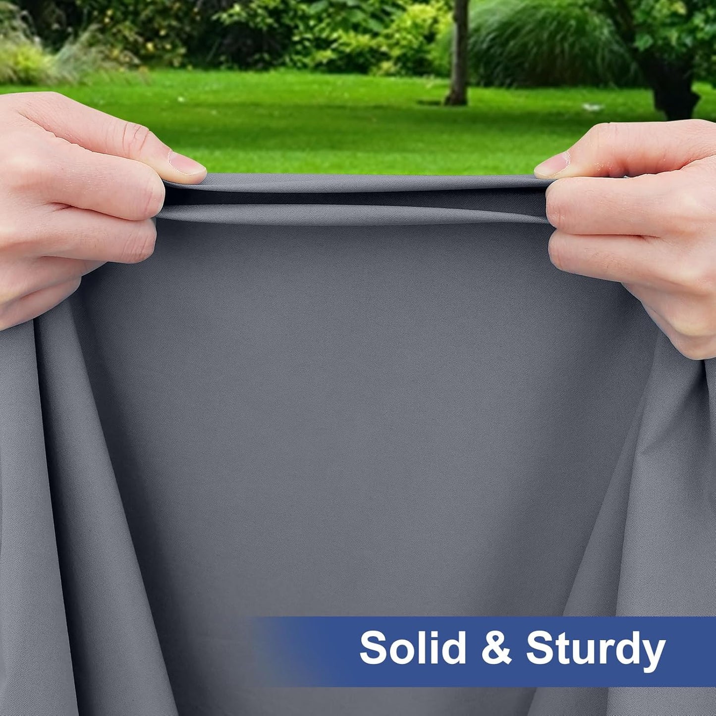 2 Pack 6 Foot Rectangle Elastic Fitted Tablecloth, Waterproof Fabric Table Cover, Washable Polyester Table Cloth for Picnic, Camping, Outdoor (Grey, 30" X 72")