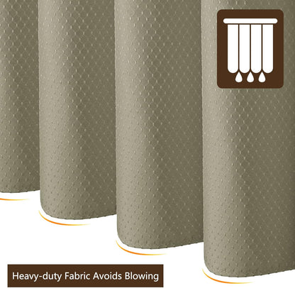 Waffle Weave Shower Curtain, Heavy Duty Fabric Cloth, Waterproof, Machine Washable, Hotel Spa Luxury Quality, 72 X 72 Inches for Standard Bathroom and Shower, 12 Metal Hooks, Charcoal Gray