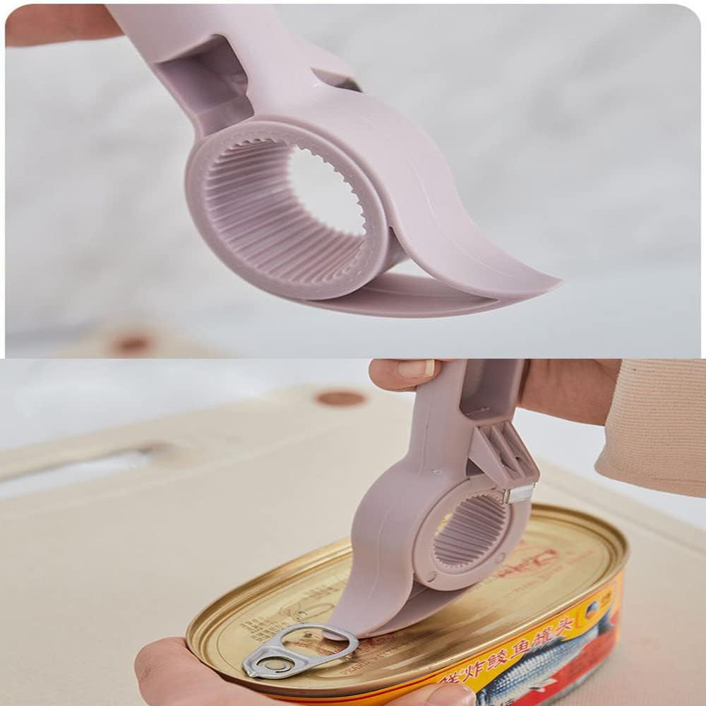 New 4 in 1 Multi Function Can Opener Bottle,Multi Kitchen Tool for Jelly Jars,Wine, Beer and Other,Bottle Opener to Protect the Nail Use for Children,Elderly and Arthritis Sufferers (2Pcs)