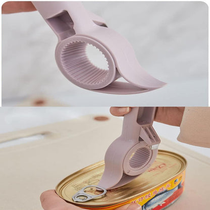 New 4 in 1 Multi Function Can Opener Bottle,Multi Kitchen Tool for Jelly Jars,Wine, Beer and Other,Bottle Opener to Protect the Nail Use for Children,Elderly and Arthritis Sufferers (2Pcs)
