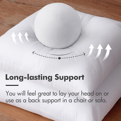 Set of 2 Throw Pillow Inserts Premium Pillow Stuffer Square Form for Decorative Cushion Bed Couch Sofa 14X14 Inch