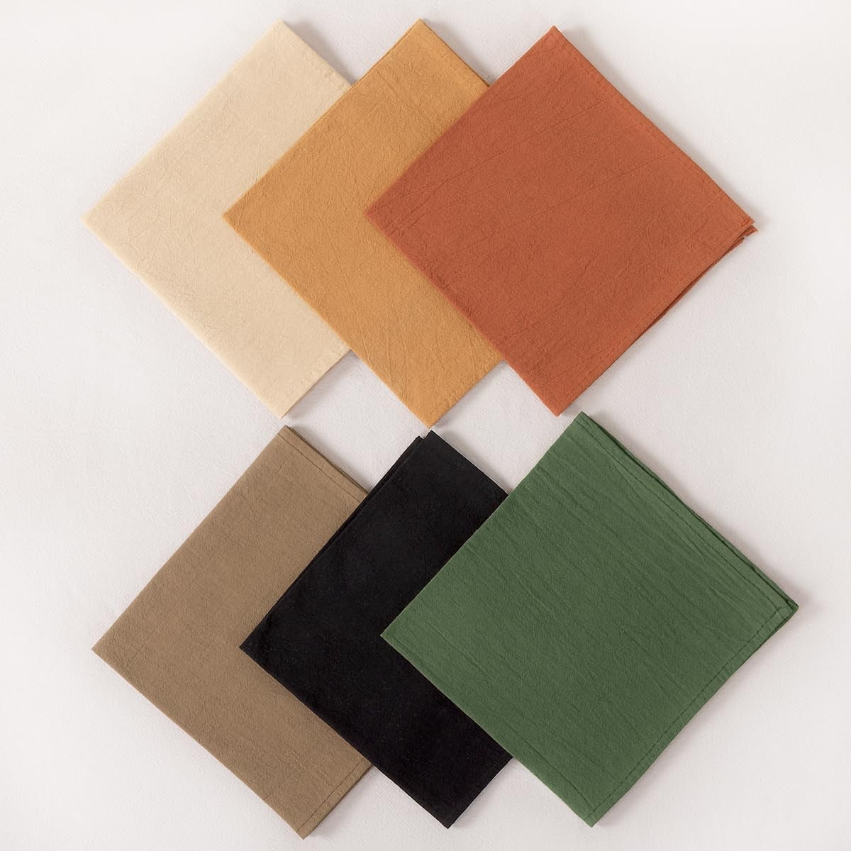 Cloth Napkins Terracotta Fall Burnt Orange Thanksgiving Washable Reusable Bulk Linen Cotton Napkins Set of 4 17"X17" for Wedding Party Bridal Baby Shower Birthday Dining Table Decorations