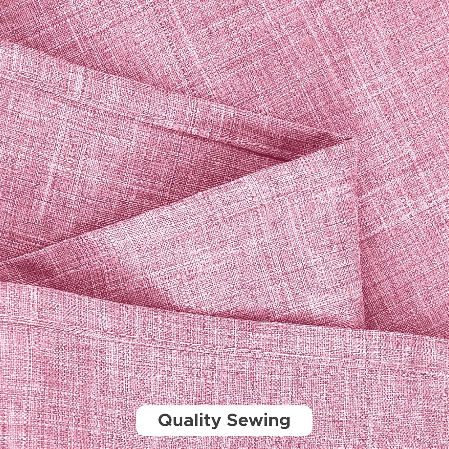 Faux Linen Tablecloths for Rectangle Tables - Water and Stain Resistant Farmhouse Style, Washable Burlap Textured Covers for Dining and Events (2 Pack, 52x70 Inch, Pink)