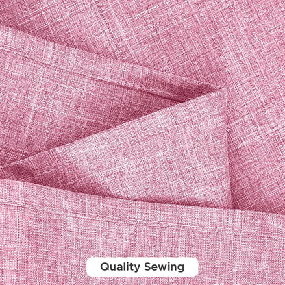 Faux Linen Tablecloths for Rectangle Tables - Water and Stain Resistant Farmhouse Style, Washable Burlap Textured Covers for Dining and Events (2 Pack, 52x70 Inch, Pink)